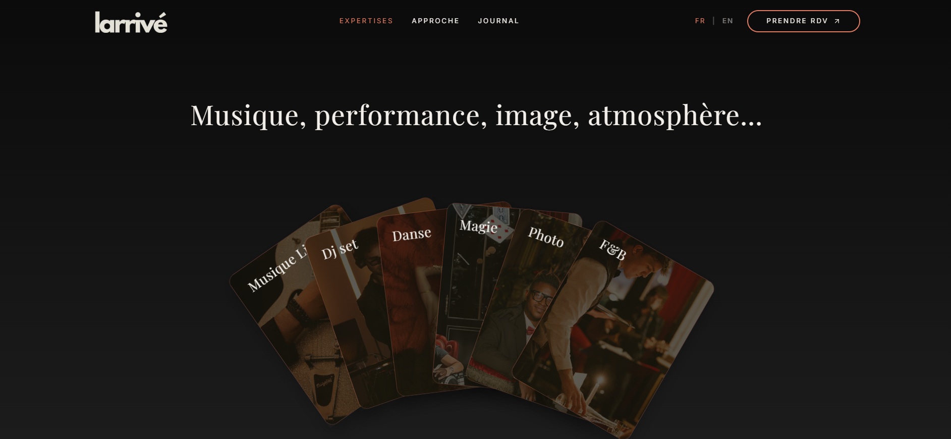 Site premium créatif pour une agence événementielle
