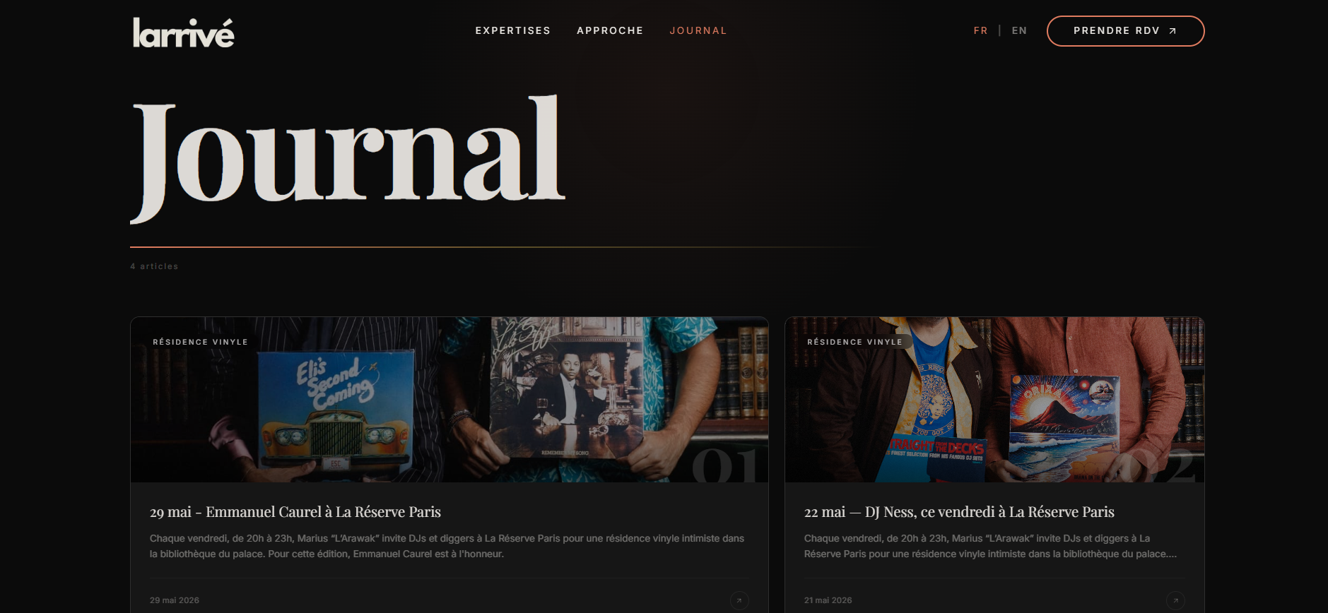 Site premium créatif pour une agence événementielle